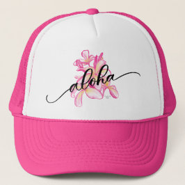 Plumeria Aloha Truckerhatt Keps