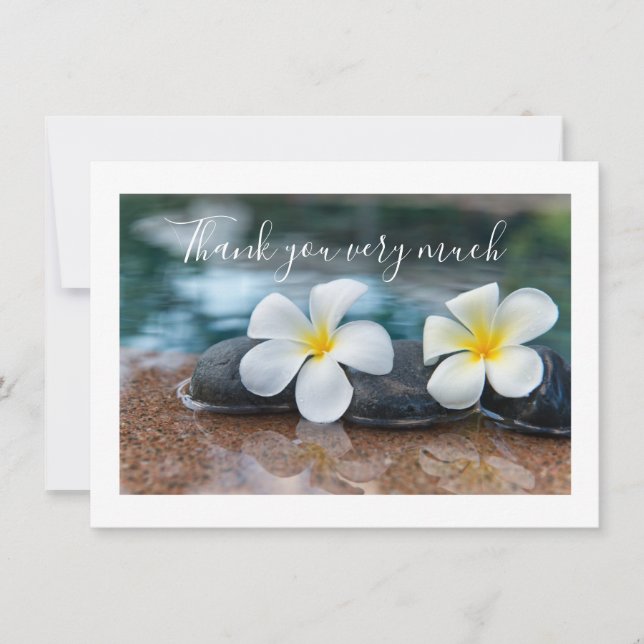 Plumeria-blomma på sand tack-kort tack kort (Framsida)
