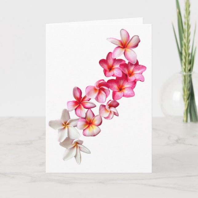 Plumeria Blommor Collage Vik kort (Framsida)