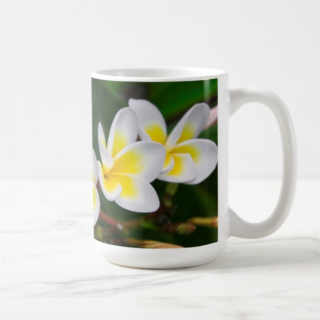 Plumeria blommor närbild, Hawaii Kaffemugg (Höger)