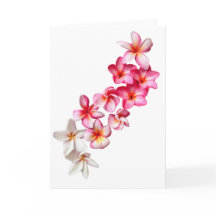 Plumeria Blooms Collage Folded Greeting Card