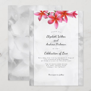 Plumeria Bröllop Firande vid inbjudan till Kärlek