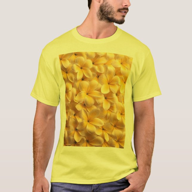 Plumeria Flower-Gult T Shirt (Framsida)