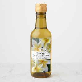 Plumeria Flowers Mini Bröllop Vin Flaska etiketter