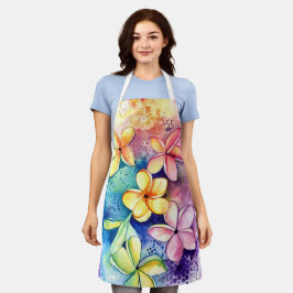 Plumeria Frangipani Aloha Flowers Kitchen Apron