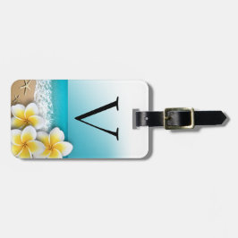 Plumeria Frangipani Flower Tropical Beach Monogram Bagagebricka