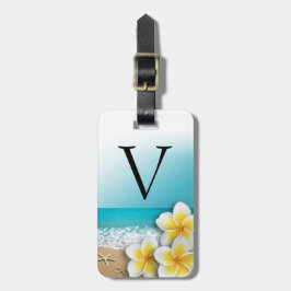 Plumeria Frangipani Flower Tropical Beach Monogram Bagagebricka