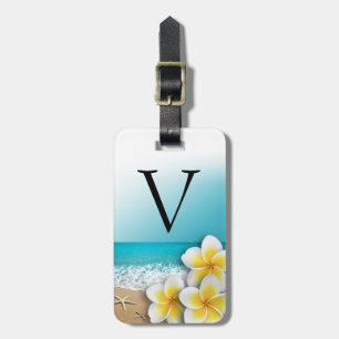 Plumeria Frangipani Flower Tropical Beach Monogram Bagagebricka