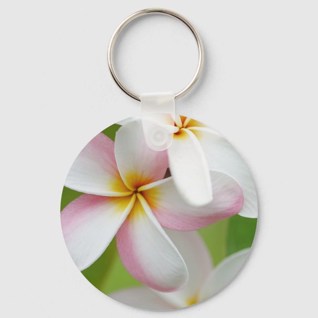 Plumeria Frangipani Hawaii Flower Customized Blank Nyckelring (Framsida)