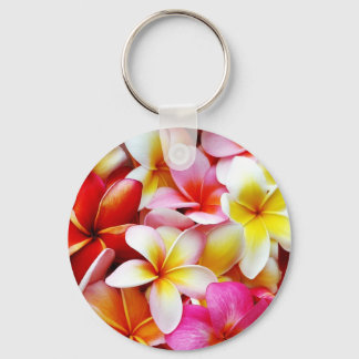 Plumeria Frangipani Hawaii Flower Customized Nyckelring