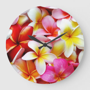 Plumeria Frangipani Hawaii Flower Customized Stor Klocka