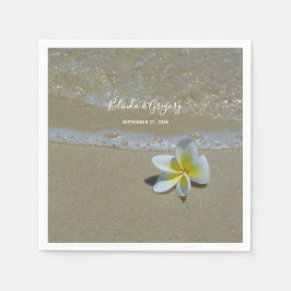 Plumeria Frangipani på Sand Bröllop Pappersservett