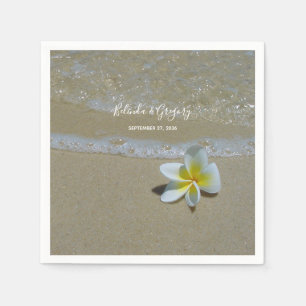 Plumeria Frangipani på Sand Bröllop Pappersservett