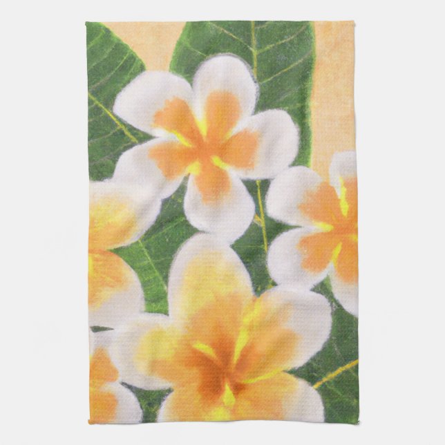Plumeria Frangipani Tropical köksdekan towel Kökshandduk (Vertikal)