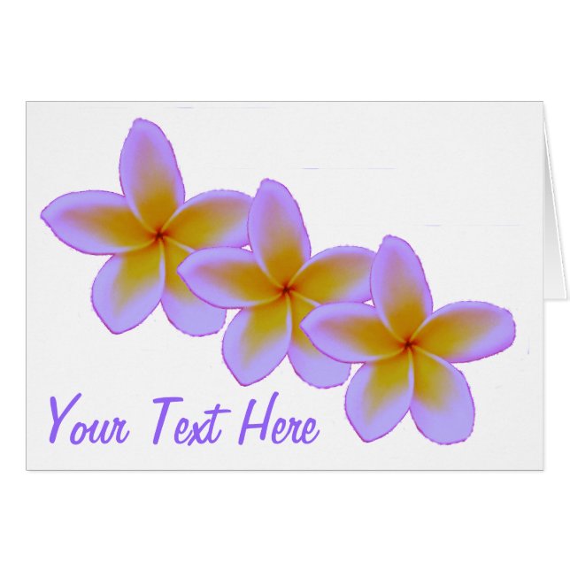 Plumeria Hälsningskort (Framsidan Horizontal)