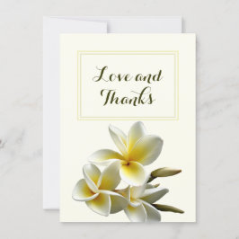 Plumeria Kärlek och Bröllop Gift Tack Kort
