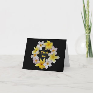 Plumeria noterar kortblomman som ringen tackar, tack kort