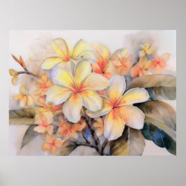 Plumeria och Snäcka Ginger Poster