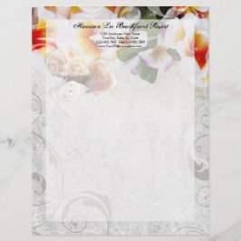 Plumeria Orchid Lei / Sand Beach Letterhead Brevhuvud
