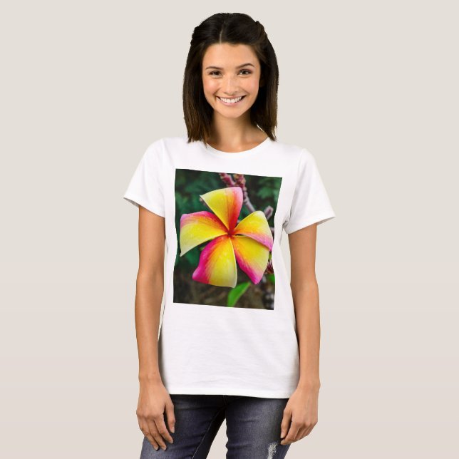 Plumeria rubra t shirt (Hel framsida)