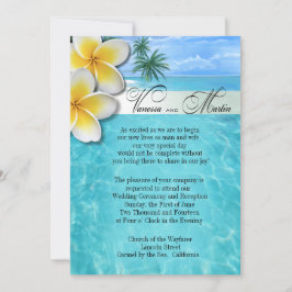 Plumeria Starfish Beach Hawaiian Bröllop Inbjudningar
