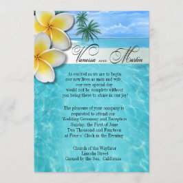 Plumeria Starfish Beach Hawaiian Bröllop Inbjudningar