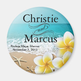 Plumeria Starfish Beach Tropical Favor Magnet