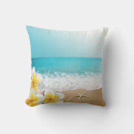 Plumeria Starfish Beach Tropical Hawaii Kudde