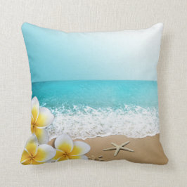 Plumeria Starfish Beach Tropical Hawaii Kudde