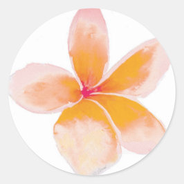 Plumeria Sticker Runt Klistermärke