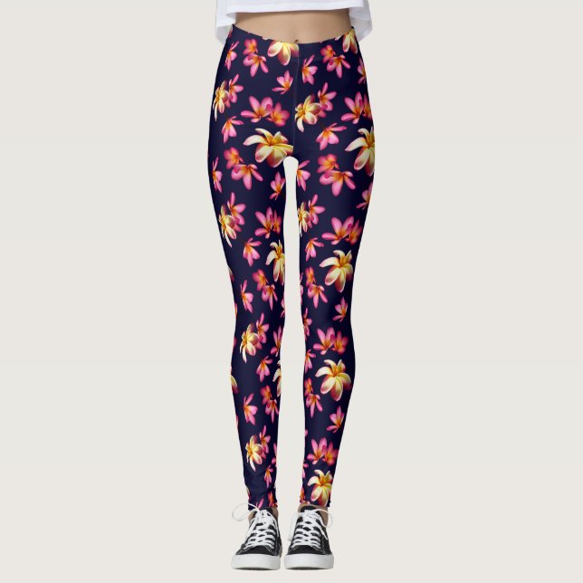 Plumeria Tropical Leggings (Framsida)