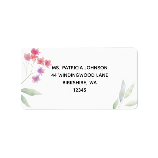 Plumeria Vatten Färg Adressetikett (Framsidan)