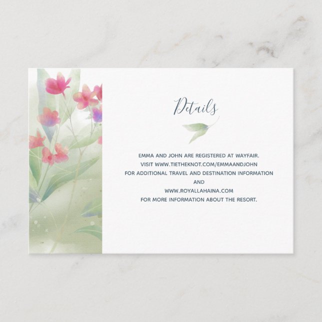 Plumeria Vatten Färg Tilläggskort (Framsida)