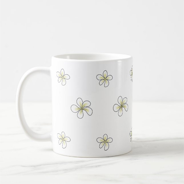Plumeriablommans utformning kaffemugg (Vänster)