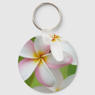 PlumeriaFrangipaniHawaii blomma skräddarsy tomt Nyckelring