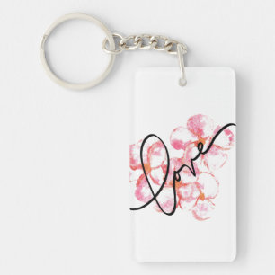 Plumeriakärlekvattenfärg Keychain