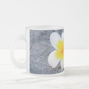 Plumerias Frostad Glasmugg