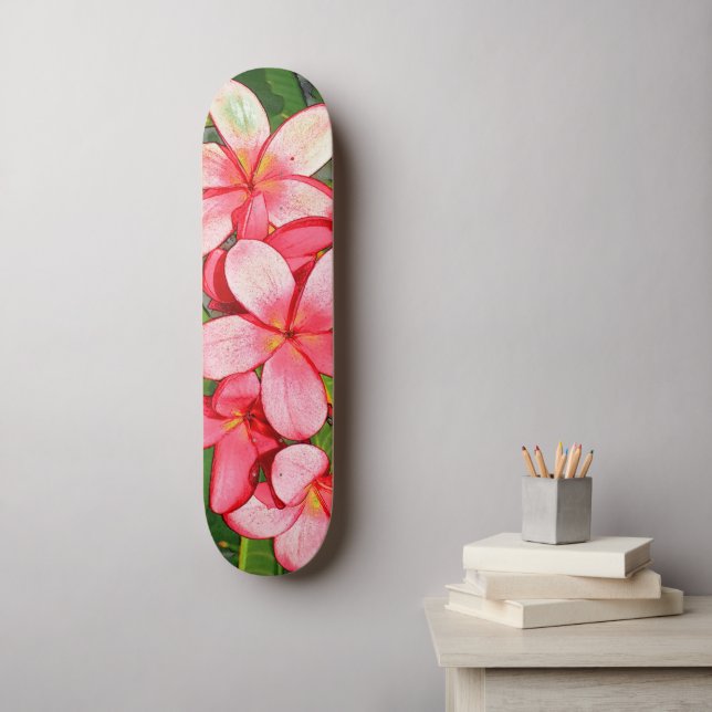 Plumerias Mini Skateboard Bräda 18,5 Cm (Väggkonst)