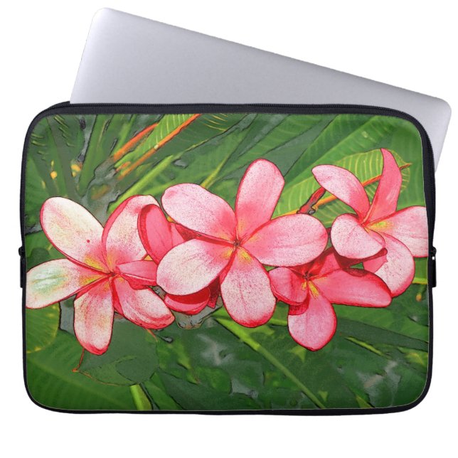 Plumerias rosa laptop fodral (Framsidan)