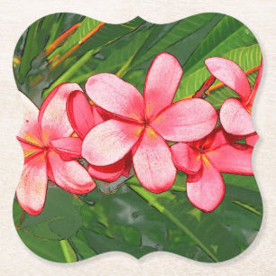 Plumerias rosa underlägg papper