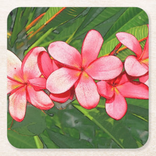 Plumerias Underlägg Papper Kvadrat