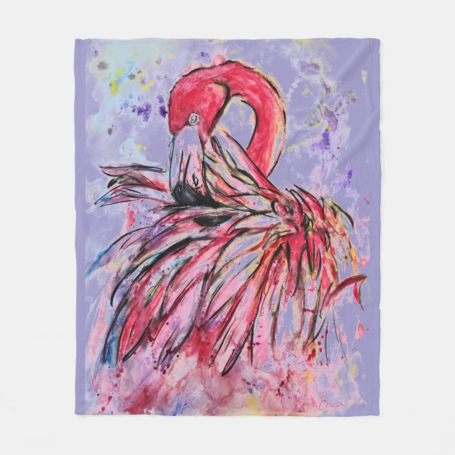 Plumes au rose fleecefilt (Framsidan)
