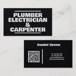 Plummeskrivare och carpenter QR Premium Visitkort