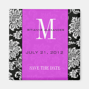 Plummogrammet Black Damask Spara datum Magnet