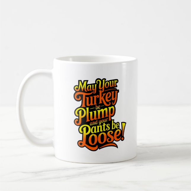 Plump Turkey, Cartoon Diva Turkey, Mug Kaffemugg (Vänster)