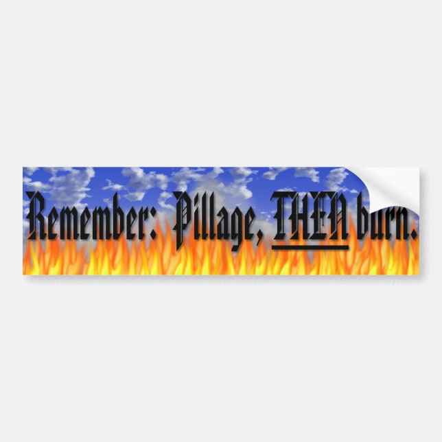Plundring bränner därefter bildekal (Framsidan)