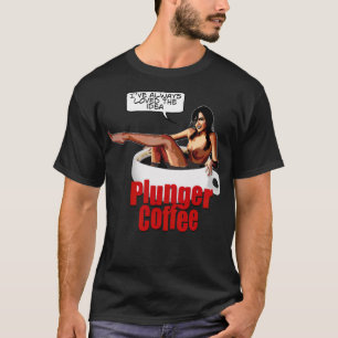 Plunger-kaffekristain kopp t shirt