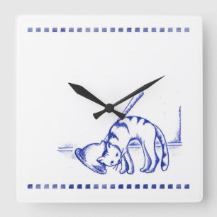 Plunger Rubbning Kattunge Bathroom Toile-utseende Fyrkantig Klocka