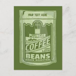 Plungerkaffe popkonst matförpackningsillustration vykort