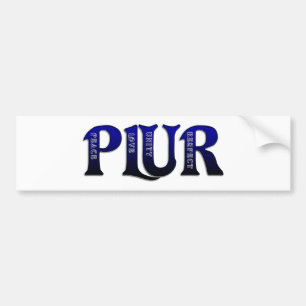 PLUR-blått Bildekal